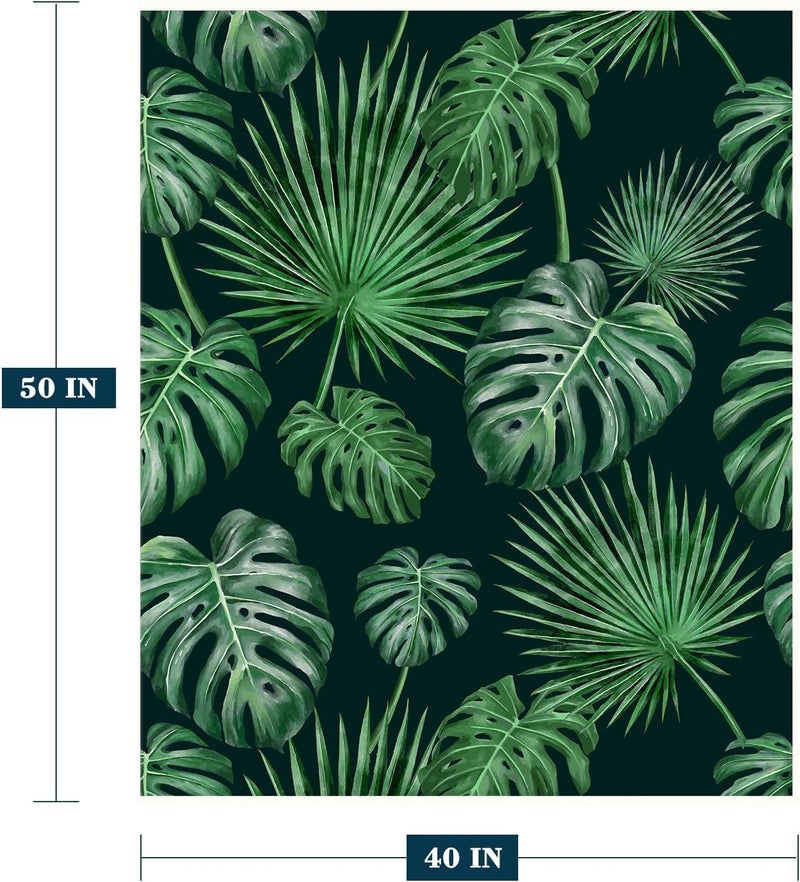 YeeJu Tropical Kids Throw Blanket Small Green Plant Leaf Blanket for Girls Boys Child Baby Bed Soft Fuzzy Plush Fleece Blanket and Throws Spring Summer Decorative Print Gift Blanket 40x50 - Image 2